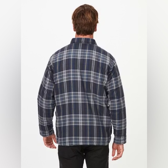Marmot Men's Lanigan Arctic Navy Plaid Flannel Chore Coat—L - Picture 12 of 12